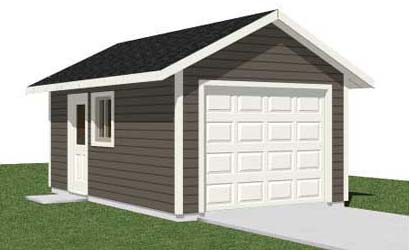 1 Car Compact Garage Plan With One, How Much Does It Cost To Build A 14×20 Garage