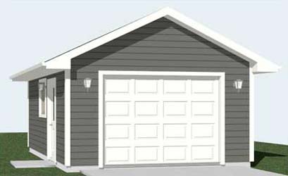 1 Car Basic Garage Plans 266 14 X, How Much Does It Cost To Build A 14×20 Garage
