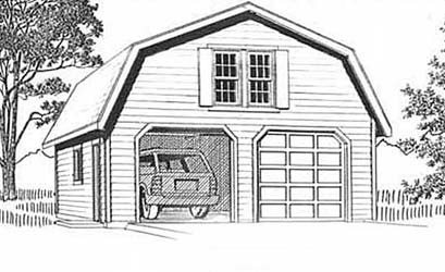 Gambrel Roof 2 Car Suv Sized Garage With Attic Plan 676 7 26 X 26 By Behm Design