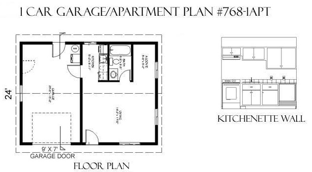 1 Car Garage Plan With Apartment No, Garages With Apartments Floor Plans