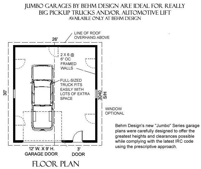 780 J1 26 X 30 Behm Design, One Car Garage Plans Free