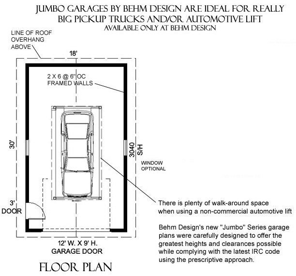 540 J1 18 X 30 Behm Design, One Car Garage Plans Free