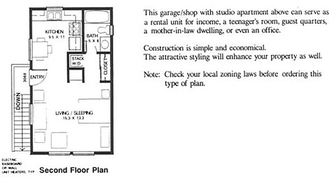 1 Car Apartment Garage Plans With Two, Above Garage Apartment Plans
